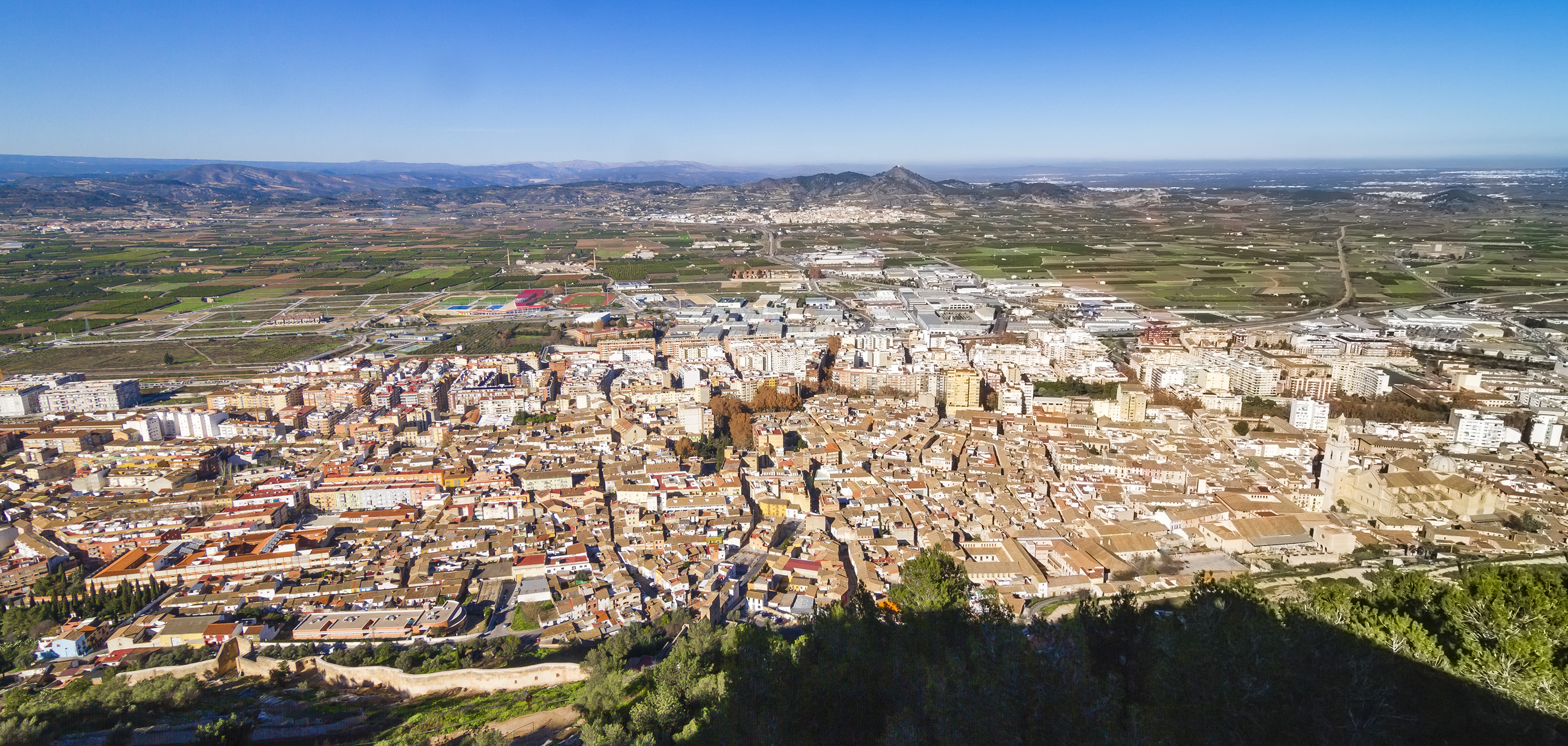 Vista panorámica de Xàtiva desde el castillo